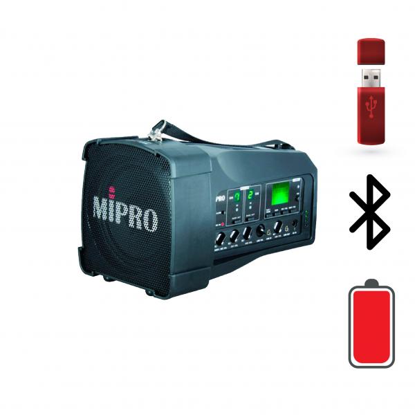 Photo Enceinte sur batterie bandoulière Mipro MA 100 DB.