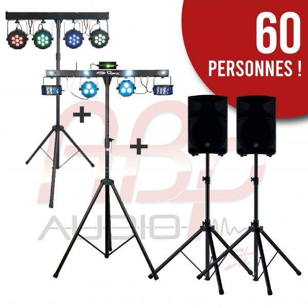 Pack PREMIUM Sonorisation + Lumières 60 personnes !