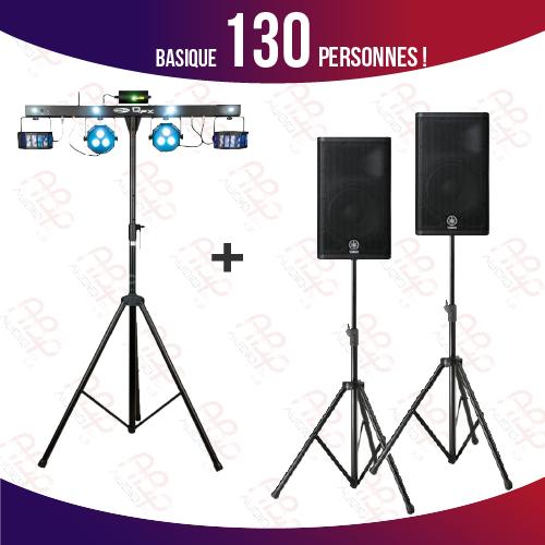 Photo Pack BASIC Sonorisation + Lumières 130 personnes !