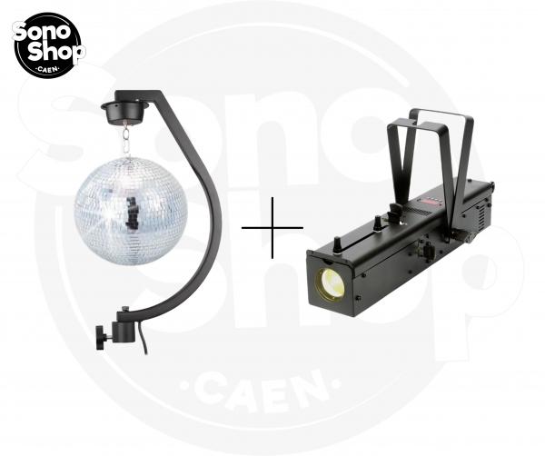 Pack Boule à Facette 30 CM + Moteur + Pied + Spot - Solution de location de matériel pour particuliers à Caen