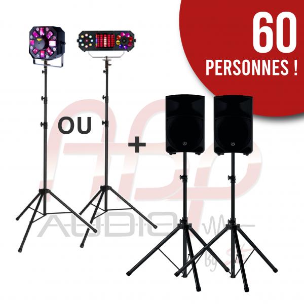 Pack BASIC Sonorisation + Lumière 60 personnes !