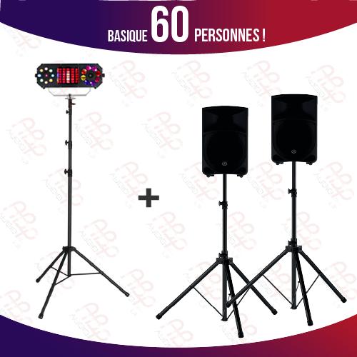 Pack BASIC Sonorisation + Lumière 60 personnes !