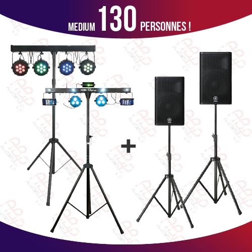 Photo Pack MEDIUM Sonorisation + Lumières 130 personnes !