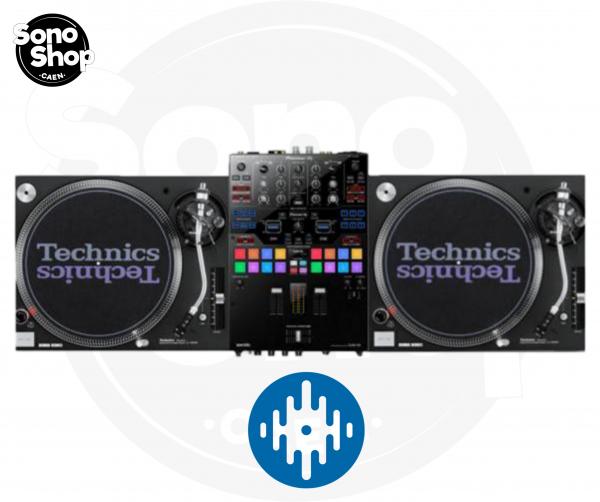 Photo Régie Vinyle 2 X TECHNICS SL 1200 MK2 + DJM-S9