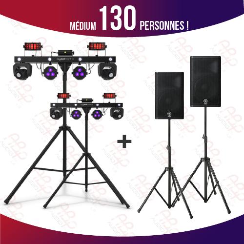 Pack MEDIUM Sonorisation + Lumières 130 personnes !